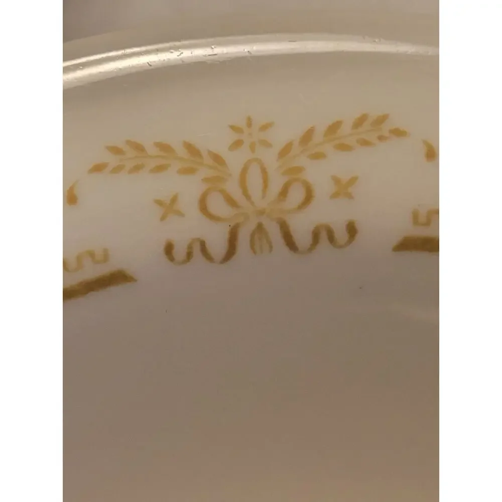 60s Shenango China USA Bowls Restaurant Ware‎ Heavy White Golden Band MCM VTG 2